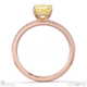 yellow lab grown diamond emerald side stone claw engagement ring rose gold with 9k rose gold metal and emerald shape diamond