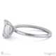 emerald solitaire lab grown diamond ring platinum with platinum metal and emerald shape diamond