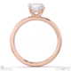 emerald-cut solitaire lab grown diamond ring rose gold with 4 cat claws with 9k rose gold metal and emerald shape diamond