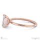 emerald-cut solitaire lab grown diamond ring rose gold with 4 cat claws with 9k rose gold metal and emerald shape diamond