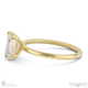 emerald-cut solitaire lab grown diamond ring yellow gold with cat claw setting with 9k yellow gold metal and emerald shape diamond