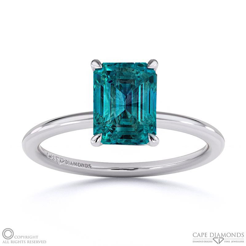 Alexandrite Emerald Solitaire Claw Engagement Ring White Gold