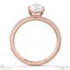 pear lab grown diamond 4 cat claw side stones rose gold with 9k rose gold metal and pear shape diamond