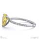 yellow natural diamond pear side stone claw engagement ring white gold with 9k white gold metal and pear shape diamond