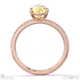 yellow natural diamond pear side stone claw engagement ring rose gold with 9k rose gold metal and pear shape diamond