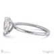pear solitaire lab grown diamond ring white gold with cat claw setting with 9k white gold metal and pear shape diamond
