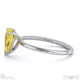 yellow lab grown diamond pear solitaire claw engagement ring white gold with 18k white gold metal and pear shape diamond