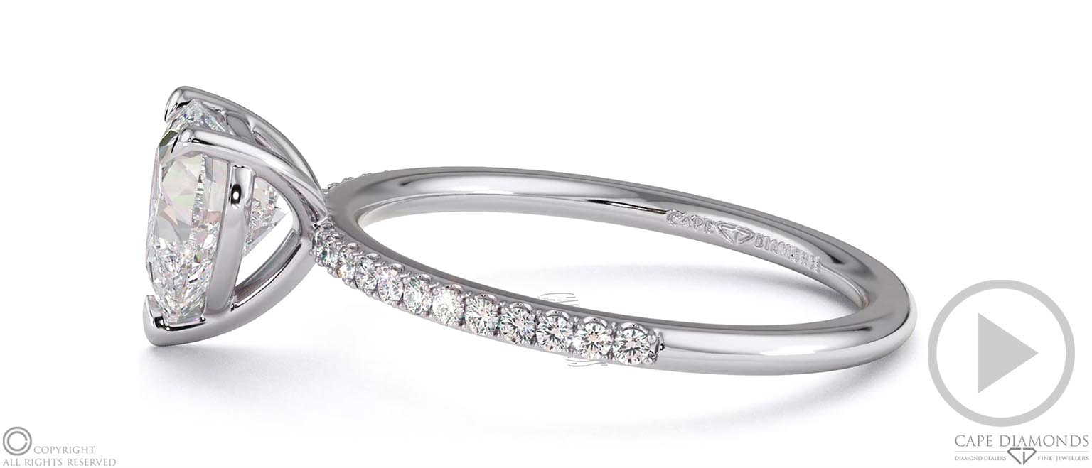 Heart-Cut Lab Grown Diamond With Side Stones Engagement Ring White Gold top video