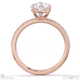 heart cut natural diamond four claw side stones rose gold with 9k rose gold metal and heart shape diamond
