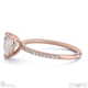 heart cut natural diamond four claw side stones rose gold with 9k rose gold metal and heart shape diamond