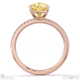 yellow natural diamond heart side stone claw engagement ring rose gold with 18k rose gold metal and heart shape diamond