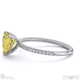 yellow lab grown diamond heart side stone claw engagement ring platinum with platinum metal and heart shape diamond