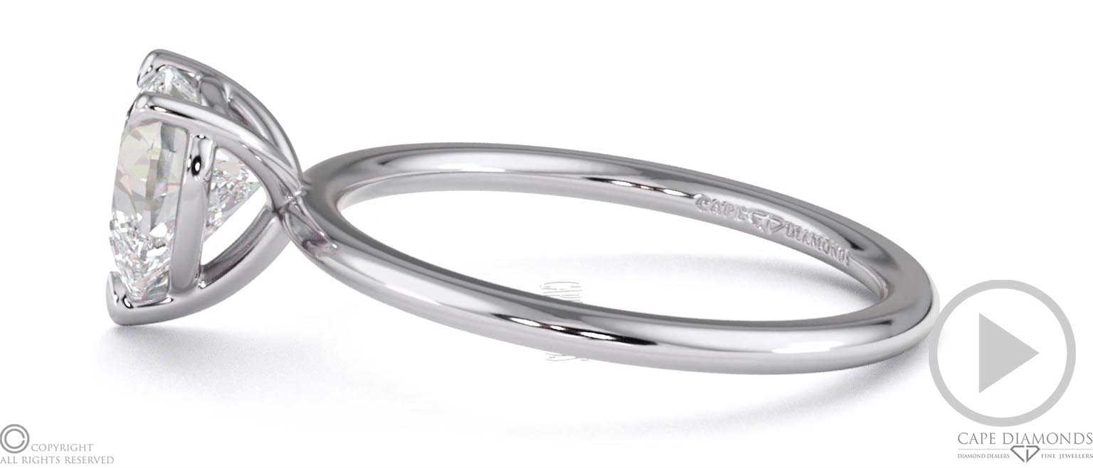 Heart-Cut Solitaire Lab Grown Diamond Ring White Gold With 4 Cat Claws top video