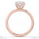 heart-cut solitaire natural diamond ring rose gold with cat claw setting with 9k rose gold metal and heart shape diamond