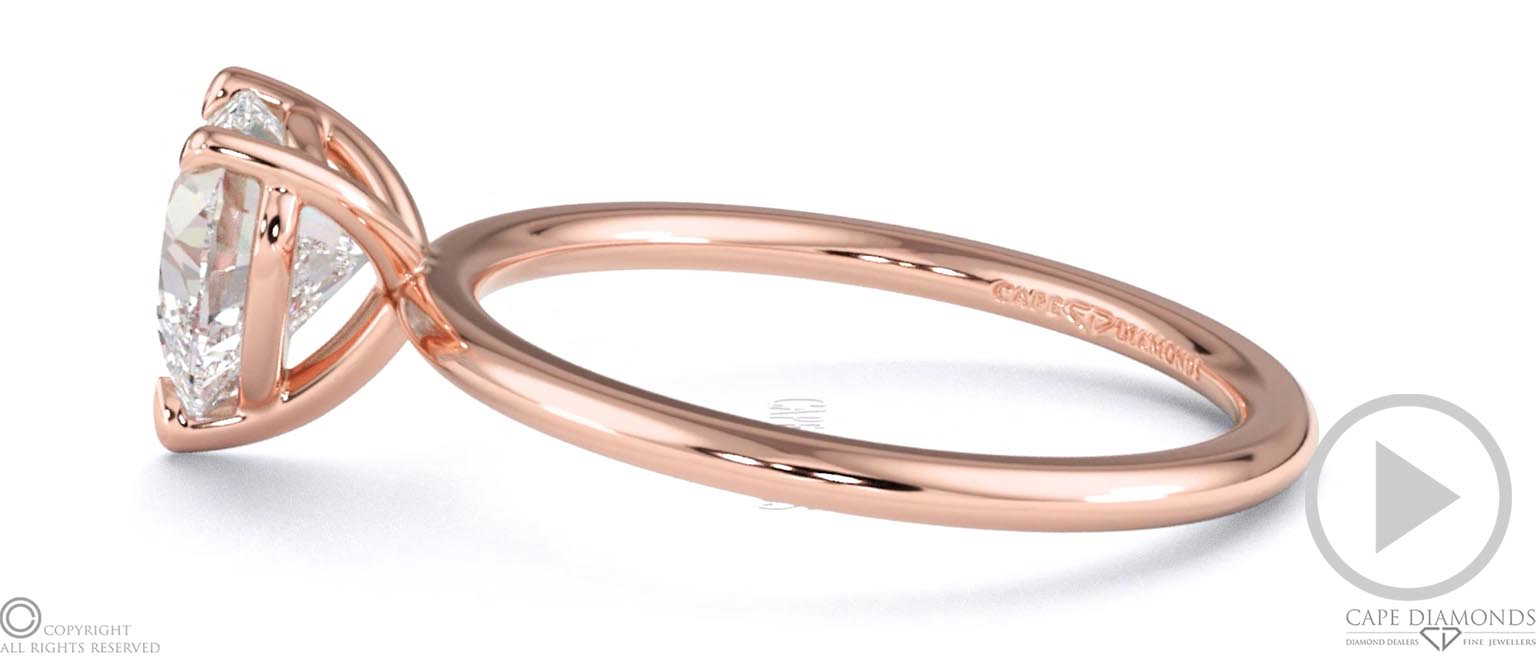 Heart-Cut Solitaire Natural Diamond Ring Rose Gold With Cat Claw Setting top video