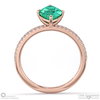emerald marquise side stone claw engagement ring rose gold with 18k rose gold metal and marquise shape diamond