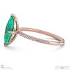 emerald marquise side stone claw engagement ring rose gold with 18k rose gold metal and marquise shape diamond