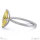 yellow lab grown diamond marquise side stone claw engagement ring platinum with platinum metal and marquise shape diamond