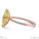 yellow natural diamond marquise side stone claw engagement ring rose gold with 9k rose gold metal and marquise shape diamond