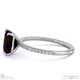 black lab grown diamond radiant side stone claw engagement ring white gold with 18k white gold metal and radiant shape diamond