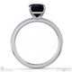 black lab grown diamond radiant side stone claw engagement ring white gold with 18k white gold metal and radiant shape diamond