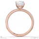 radiant cut natural diamond four claw side stones rose gold with 18k rose gold metal and radiant shape diamond