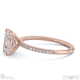 radiant cut natural diamond four claw side stones rose gold with 18k rose gold metal and radiant shape diamond