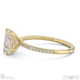 radiant-cut lab grown diamond with side stones engagement ring yellow gold with 9k yellow gold metal and radiant shape diamond