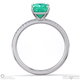green lab grown diamond radiant side stone claw engagement ring platinum with platinum metal and radiant shape diamond