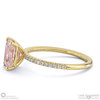 morganite radiant side stone claw engagement ring yellow gold with 9k yellow gold metal and radiant shape diamond