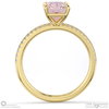 morganite radiant side stone claw engagement ring yellow gold with 9k yellow gold metal and radiant shape diamond