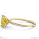 yellow lab grown diamond radiant side stone claw engagement ring yellow gold with 9k yellow gold metal and radiant shape diamond