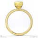 yellow lab grown diamond radiant side stone claw engagement ring yellow gold with 9k yellow gold metal and radiant shape diamond