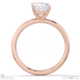 radiant-cut solitaire natural diamond ring rose gold with 4 cat claws with 9k rose gold metal and radiant shape diamond