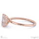 radiant-cut solitaire natural diamond ring rose gold with 4 cat claws with 9k rose gold metal and radiant shape diamond