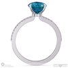 teal sapphire engagement ring with hidden halo and side stones platinum with platinum metal and heart shape diamond