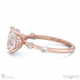 four prong oval lab grown diamond halo engagement ring rose gold with side diamond drops with 9k rose gold metal and oval shape diamond