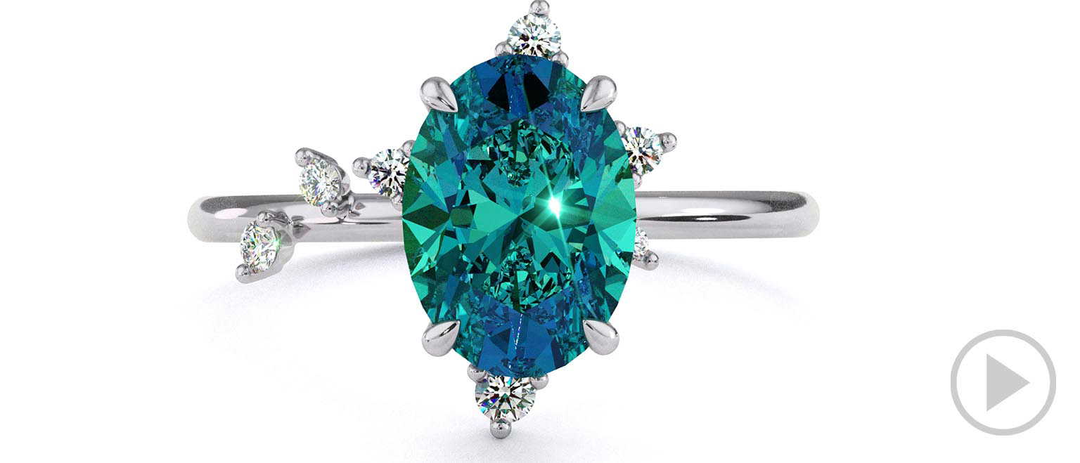 Southern Cross Star Alexandrite Celestial Oval Engagement Ring Platinum top video