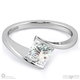 princess tension split band lab grown diamond engagement ring white gold with 9k white gold metal and princess shape diamond