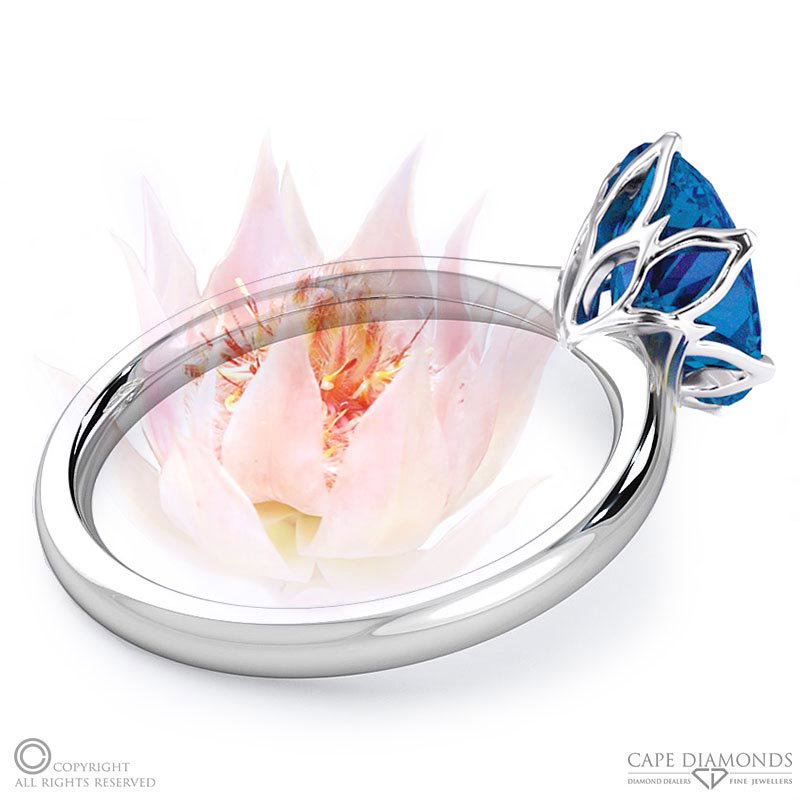 Blushing Bride Fynbos Sapphire Oval Solitaire Engagement Ring White Gold