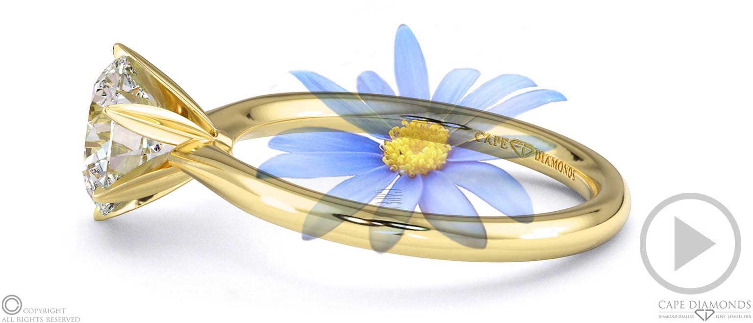 Darling Daisy Solitaire Lab Grown Diamond Engagement Ring Yellow Gold top video