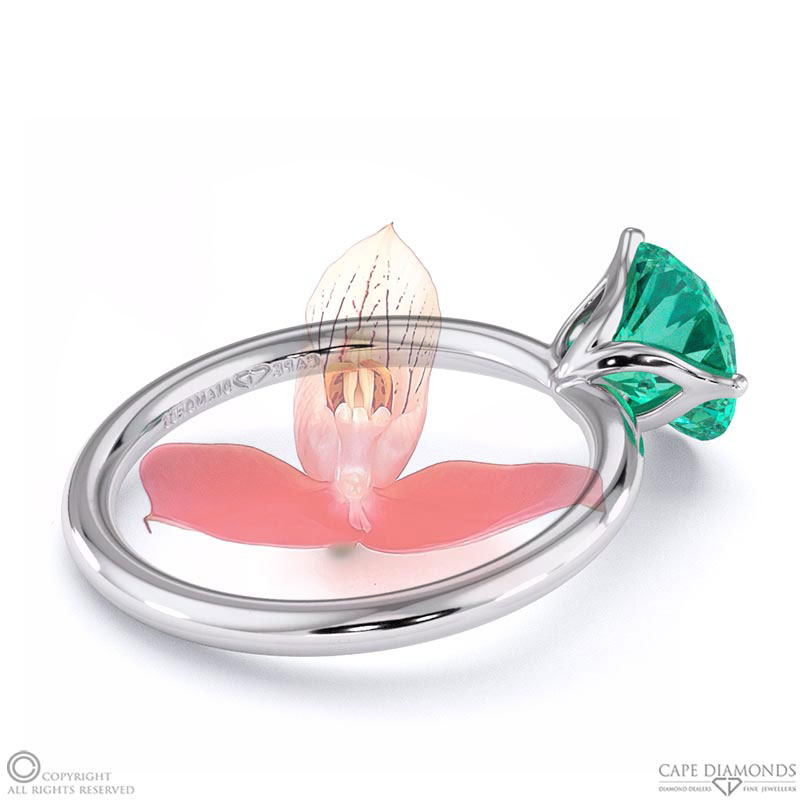 Disa Orchid Fynbos Tourmaline Solitaire Engagement Ring White Gold