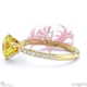 nerine queen fynbos yellow natural diamond side stone engagement ring yellow gold with 18k yellow gold metal and round shape diamond