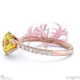 nerine queen fynbos yellow natural diamond side stone engagement ring rose gold with 18k rose gold metal and round shape diamond