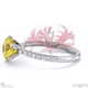 nerine queen fynbos yellow natural diamond side stone engagement ring white gold with 18k white gold metal and round shape diamond