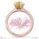 nerine queen fynbos yellow natural diamond side stone engagement ring rose gold with 18k rose gold metal and round shape diamond