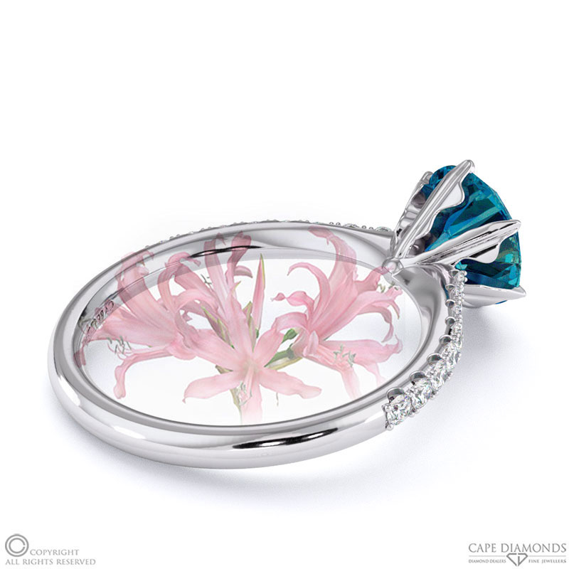 Nerine Queen Fynbos Alexandrite Side Stone Engagement Ring White Gold