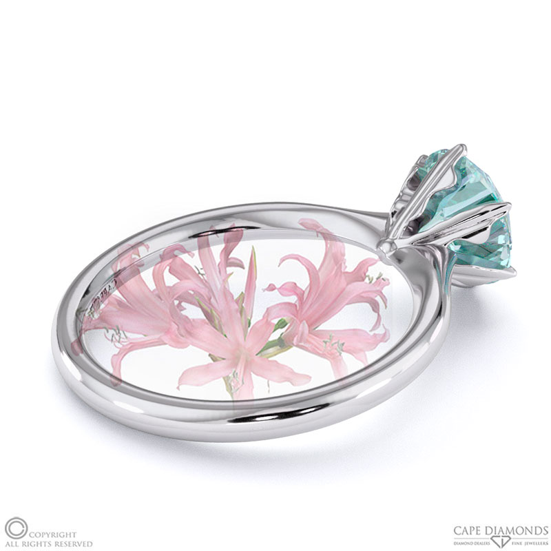 Nerine Queen Fynbos Aquamarine Solitaire Engagement Ring White Gold