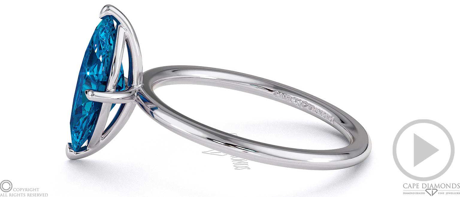 Sapphire Marquise Solitaire Claw Engagement Ring Platinum top video