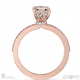 morganite engagement ring with hidden halo and side stones rose gold with 9k rose gold metal and radiant shape diamond
